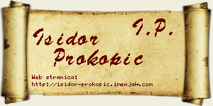 Isidor Prokopić vizit kartica